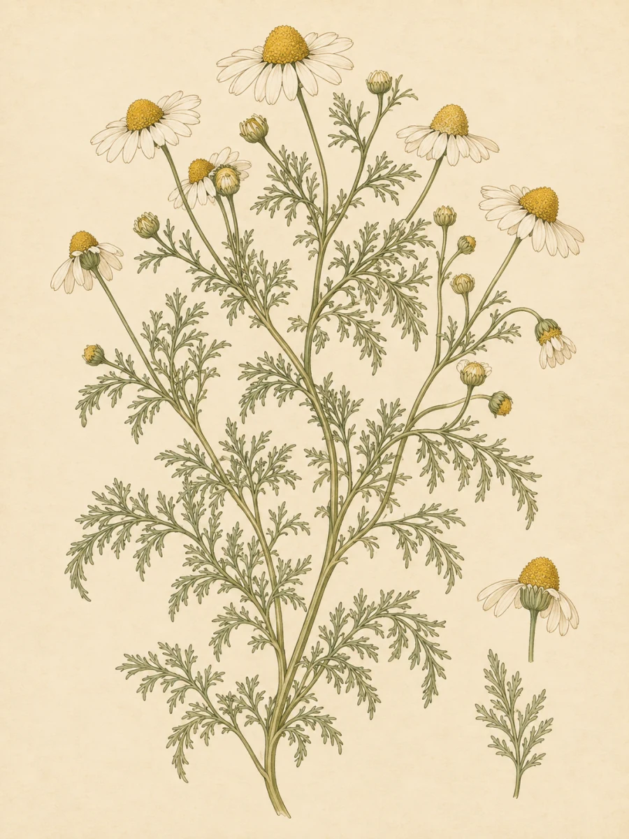 Chamomile botanical illustration